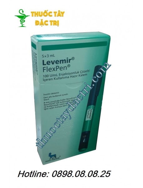 Bút tiêm trị tiểu đường Levemir flexpen 100iu/ml 3ml